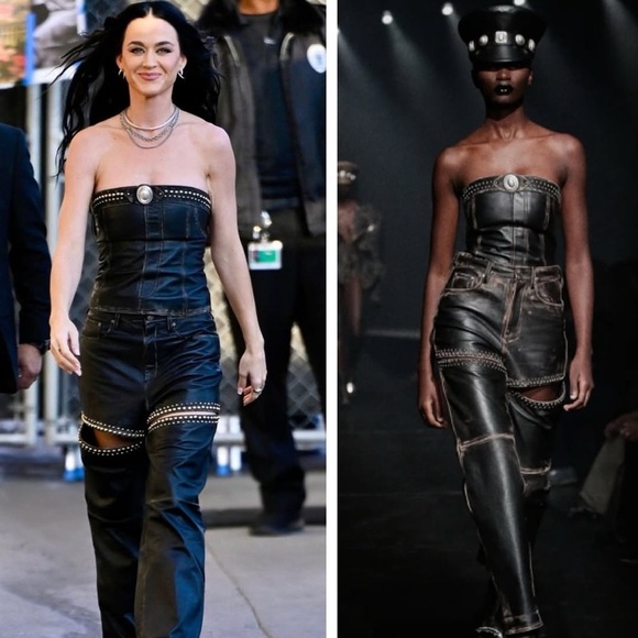 AREA Studded Leather Strapless Corset Top - Picture 4 of 11